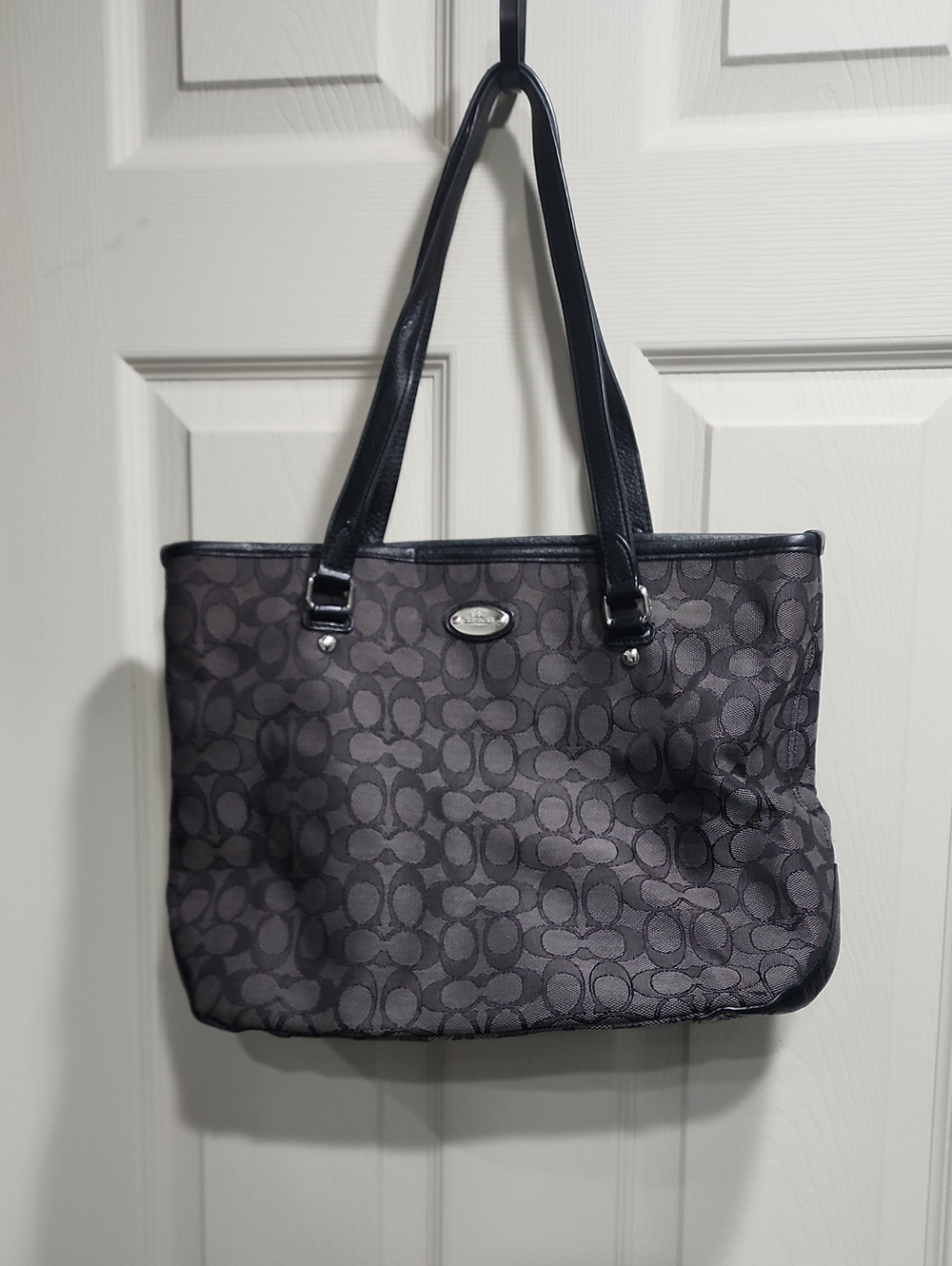 Coach Gray/Charcoal Signature Jacquard Tote